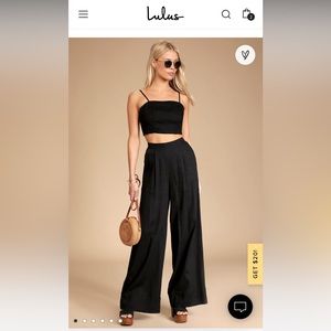 NWT Lulu’s Black Two Piece Jumpsuit